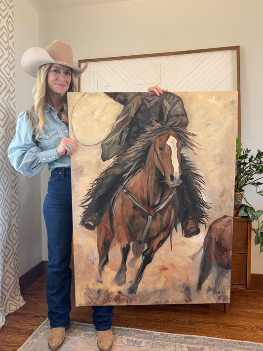 SOLD : Original Art Work : Calf Roping : Large