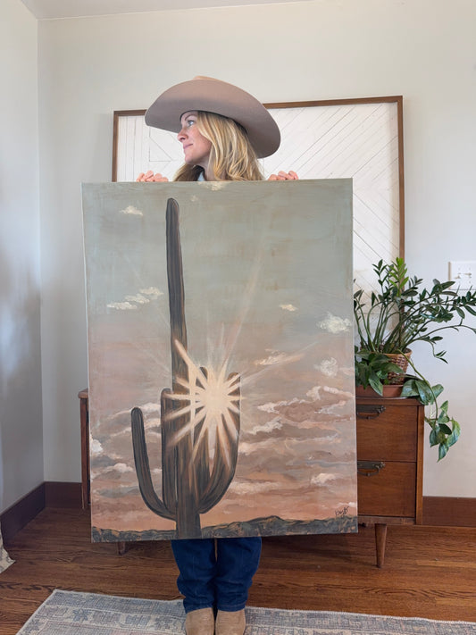 SOLD : Original Art Work : Cactus Sunset : Large