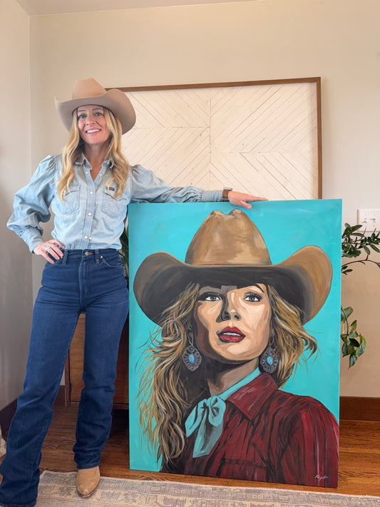 SOLD : Original Art Work : Turquoise Rodeo Queen : Large